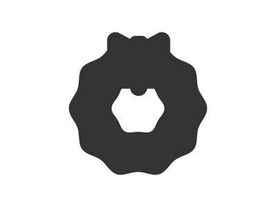 クリスマスリースのシルエットのイラスト