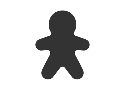 クリスマスのジンジャークッキーのシルエットのイラスト