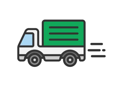 急ぐトラックのアイコンのイラスト