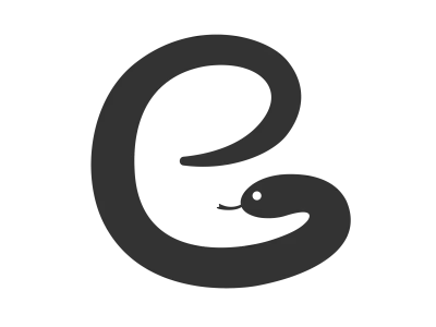 巳の文字になった蛇のシルエットのイラスト