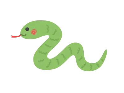 横から見た蛇のイラスト