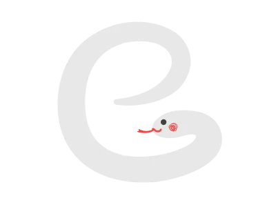 巳の文字になった蛇のイラスト