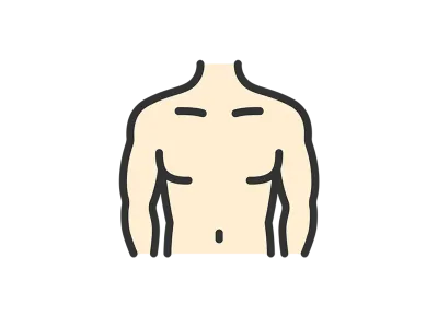 男性の引き締まった体のアイコンのイラスト