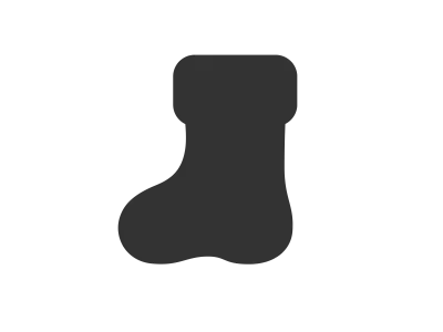 クリスマスの靴下のシルエットのイラスト