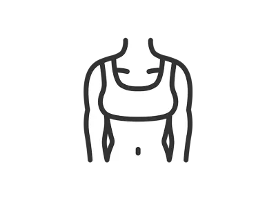 女性の引き締まった体のアイコンのイラスト