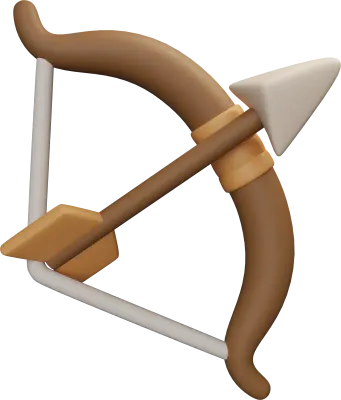 당겨진 화살 3D 그래픽