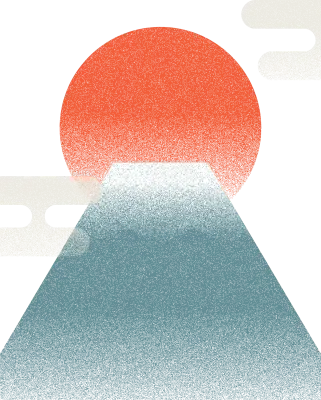 그라데이션 질감이 있는 일본풍 신년 장식