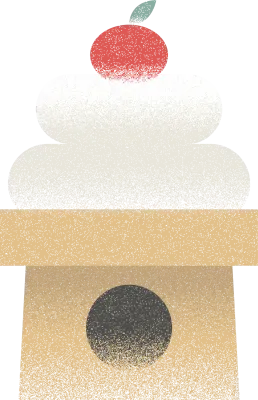 그라데이션 질감이 있는 일본풍 신년 장식