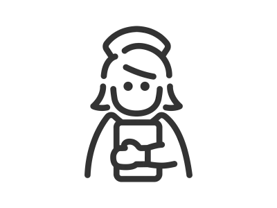 ファイルを持った看護師の女性のアイコンのイラスト