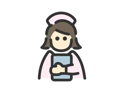 ファイルを持った看護師の女性のアイコンのイラスト