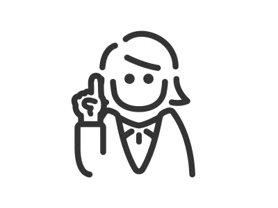 提案するビジネスウーマンのアイコンのイラスト