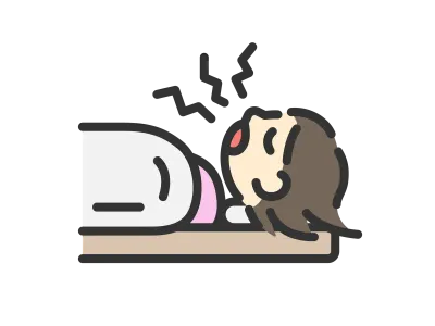 いびきをかく女性のアイコンのイラスト