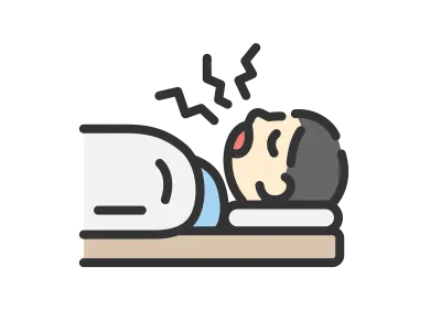 いびきをかく男性のアイコンのイラスト