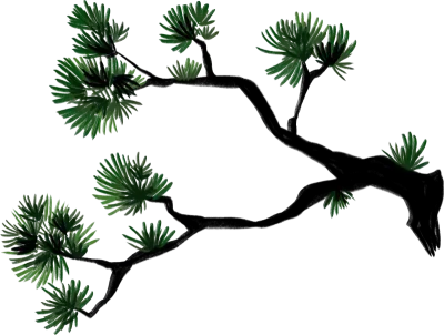 동양화 소나무 나무 가지