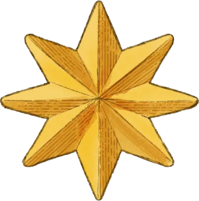 크리스마스 별 장식 일러스트