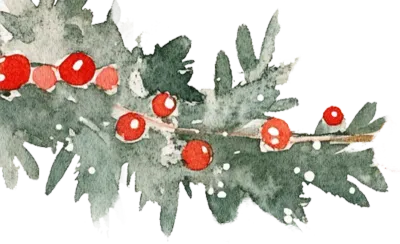 크리스마스 수채화 일러스트
