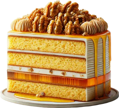 꿀, 호두, 레이어드, 크림, 디저트, 노란색, 달콤함, 고급, 캐러멜, 케이크, 천연, 촉촉함, 풍부한 맛, 견과류, 특별함 Honey, Walnut, Cake, Layer, C