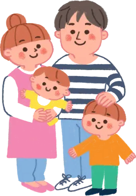 色鉛筆で描いた家族のイラスト