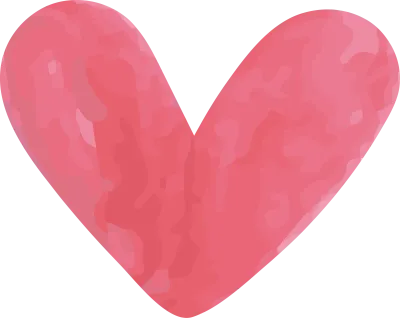 ハート 水彩 手書き ピンク