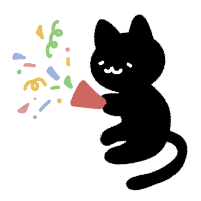 축하 고양이 일러스트