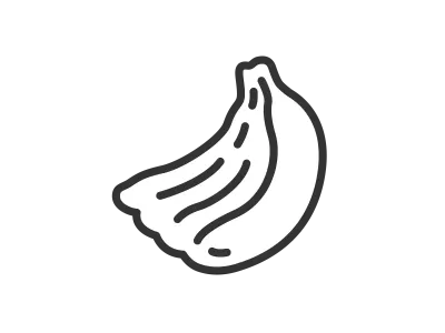 バナナの房のアイコンのイラスト