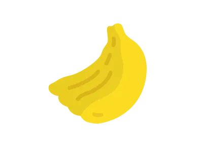 バナナの房のアイコンのイラスト