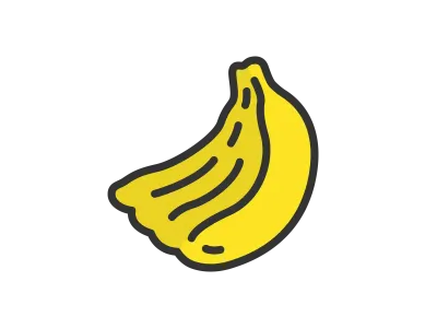 バナナの房のアイコンのイラスト