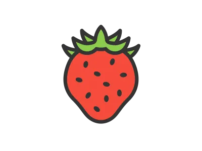 いちごのアイコンのイラスト