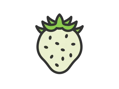 白いちごのアイコンのイラスト