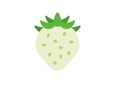 白いちごのアイコンのイラスト