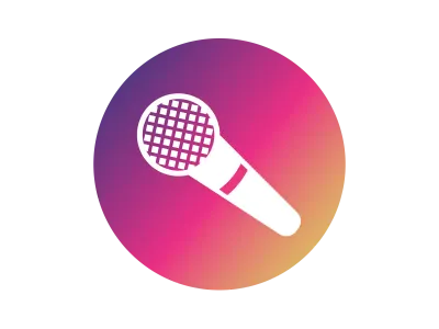 マイクのグラデーションアイコンのイラスト