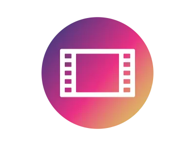 映像フィルムのグラデーションアイコンのイラスト