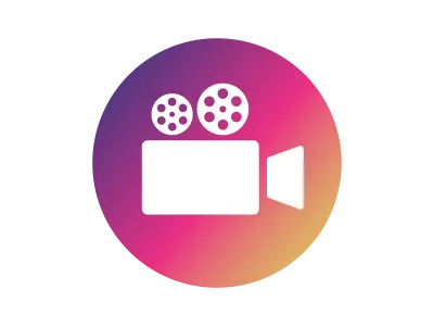 撮影カメラのグラデーションアイコンのイラスト