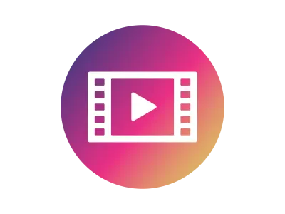 映像フィルムのグラデーションアイコンのイラスト