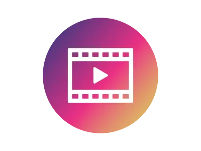 映像フィルムのグラデーションアイコンのイラスト