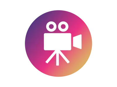 撮影カメラのグラデーションアイコンのイラスト