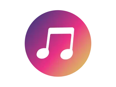 音符のグラデーションアイコンのイラスト