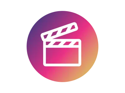 カチンコのグラデーションアイコンのイラスト