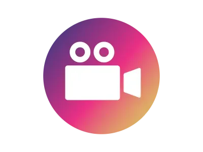 撮影カメラのグラデーションアイコンのイラスト