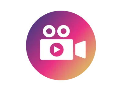 撮影カメラのグラデーションアイコンのイラスト