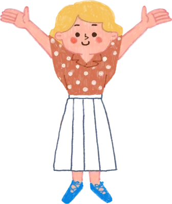 両手をあげている女性