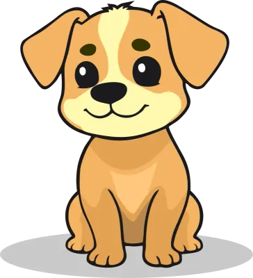 Vector Art Cute Little Puppy
