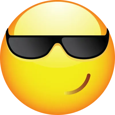 Cool Shades Smiley - Stylish, cool emoticon.