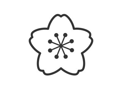 桜の花のアイコンのイラスト