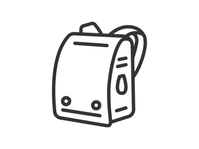 ランドセルのアイコンのイラスト