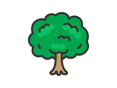 木のアイコンのイラスト