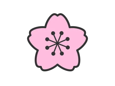 桜の花のアイコンのイラスト