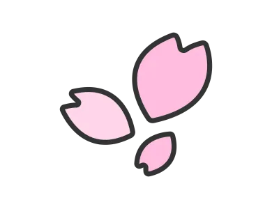 桜の花びらのアイコンのイラスト