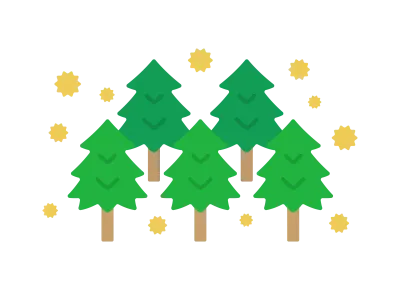杉の木の花粉のアイコンのイラスト