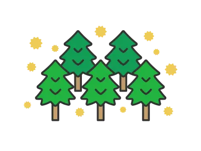 杉の木の花粉のアイコンのイラスト